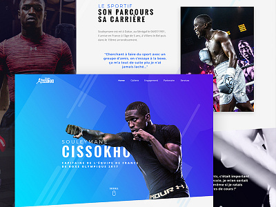 Cissokho home page final boxe cissokho design desktop direction artistique sport website