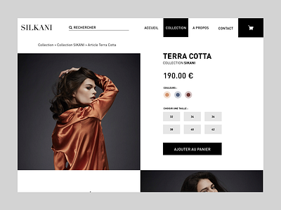 Silkani product page artistique direction fashion mode ui ux website