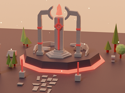 Special Tower 3d art direction game low poly