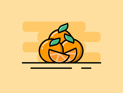 Cute Flat Design Oranges cute doodle doodles flat flat design food foods fruit fruits graphic design illustration illustrator orange oranges