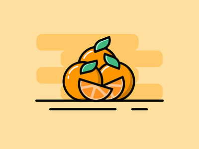 Cute Flat Design Oranges