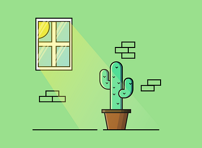 Cute Flat Design Cacti / Cactus cacti cactus cute design doodle doodles flat flat design flat illustration illustration plant plants