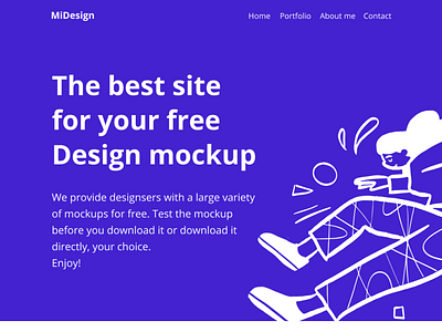 MiDesign landing page app design typography ui ux