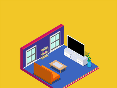 Room design illustration vector