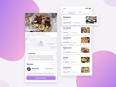 Resturant app app concept clean design food purple resturant travel ue ui ux