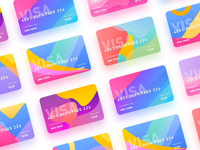 Bank Card bank card clean color colorful finance gradient gradient color ui ui ux design