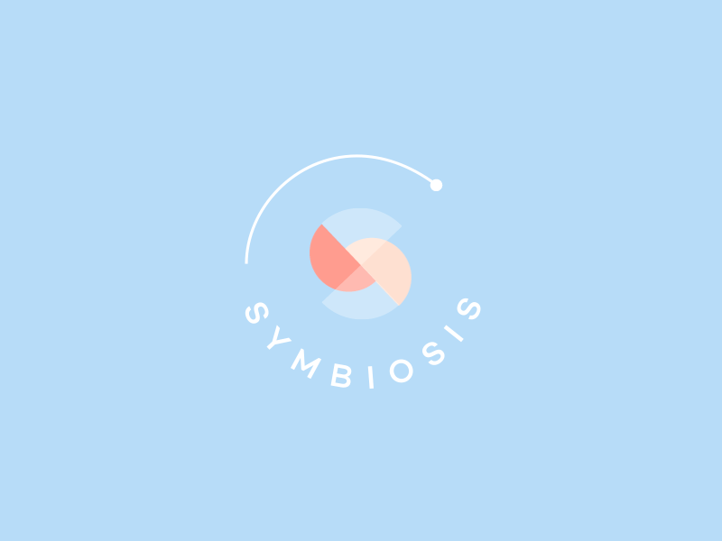 Logotype — Symbiosis Project animation blue branding logo logotype loop motion nature peach pink s typography