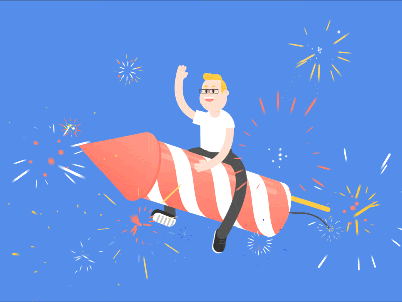#partyhard 🎉 animation birthday character firework illustration invitation motion design party
