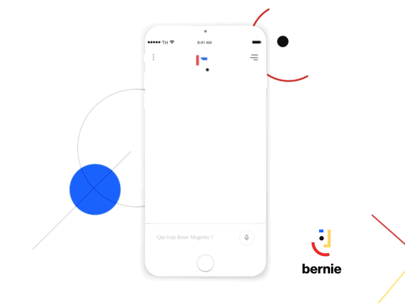 Bernie App — Exposition Recommendation artificial intelligence branding chatbot conversation identity illustration loading localisation mobile typing ui ux