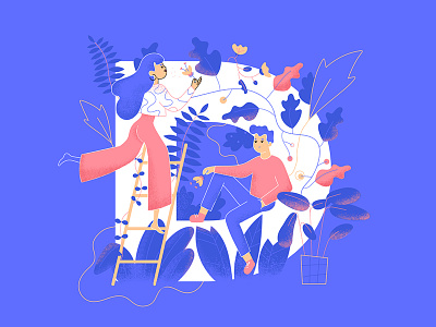 36days_D 36days d 36daysoftype character couple illustration nature plant romantic typography women