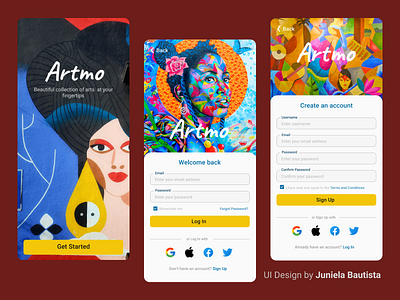 Daily UI Challenge 001 - Sign Up Form app branding daily ui 001 daily ui challenge daily ui sign up form design fictional company fictional mobile app design illustration mobile app design mockup design signup form ui ui design ux vector