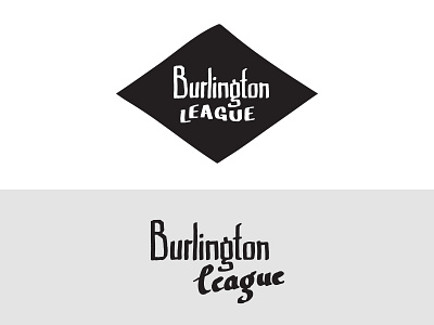 Burlington baseball hand drawn type logo railroad