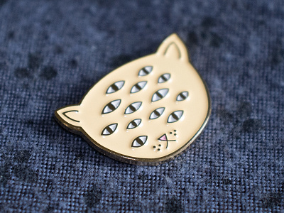 Real Many-Eyed Cat pin! cat enamel pin eyes mystical
