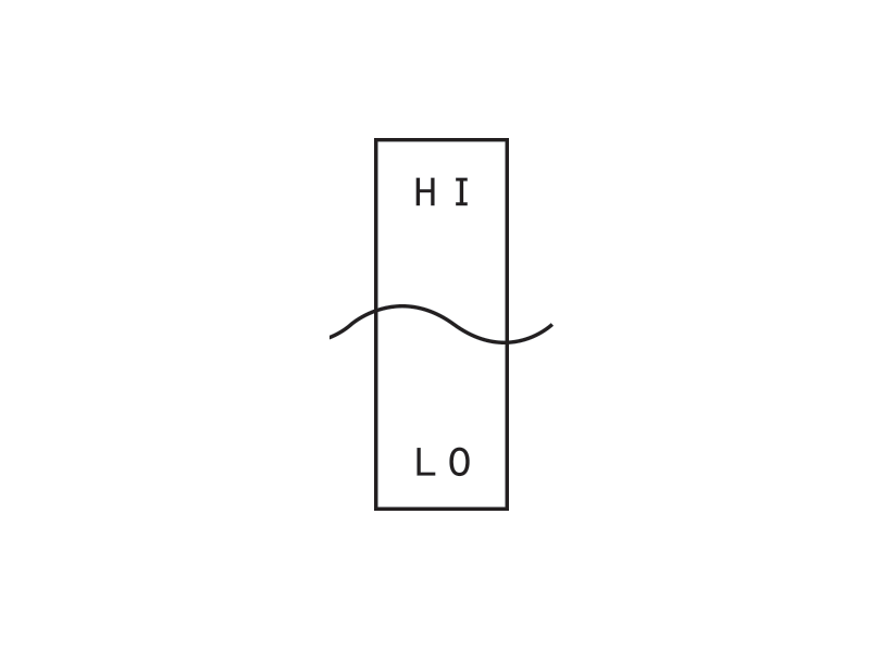 Hi, Lo, and In Between gif logo squiggle