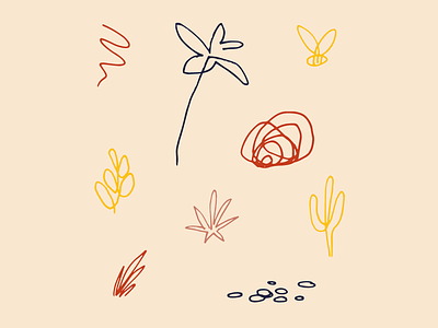 Doodles branding cactus desert doodles