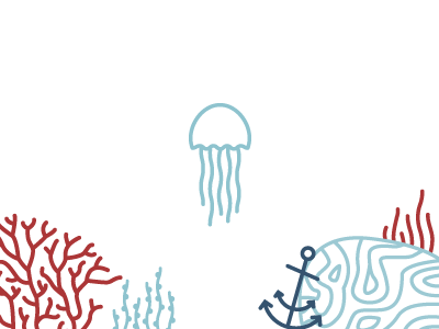 Jelly GIF anchor animation coral fish gif illustration jellyfish ocean
