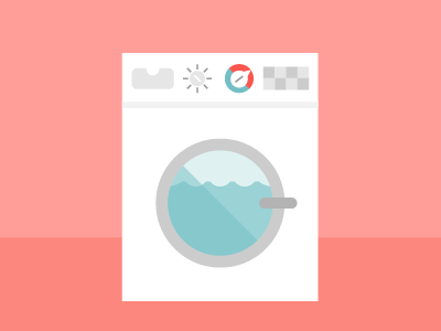 Wash in Hot Water advertising illustration laundry