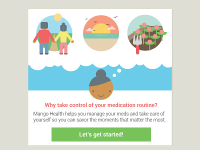 New user welcome card android app health illustration medical medication nux