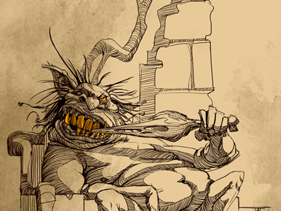 Satisfied Troll fantasy illustration troll