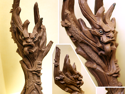 Old Knot (front view) clay creature ent fauna flora forest illustration maquette mold monsterclay sculpture tree treedragon trees