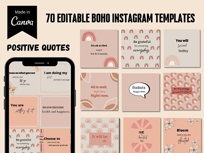 Editable Boho Instagram Template branding graphic design