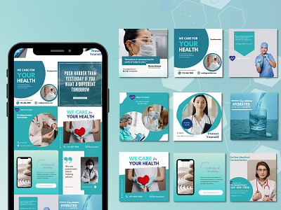 Instagram Health Post Template graphic design template