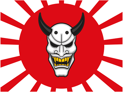 The Demon Samurai Mask demon icon mask samurai vector