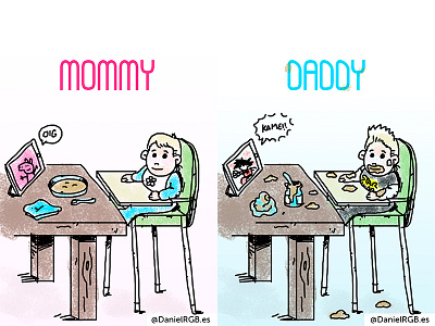 Mommy VS Daddy baby dad daddy mom mommy