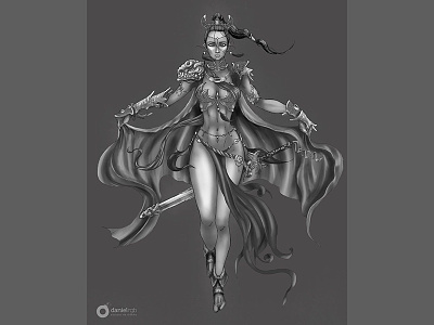 La Princesa de Jade character concept art digital 2d illustration videogame