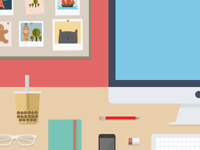 Website Snapshot colours desk flat flat illustration icons illustration portfolio ui website