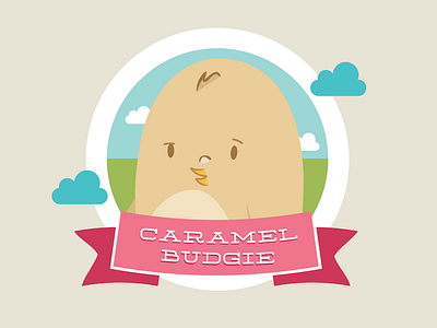 Caramel Budgie bird budgie cute flate illustration logo retro