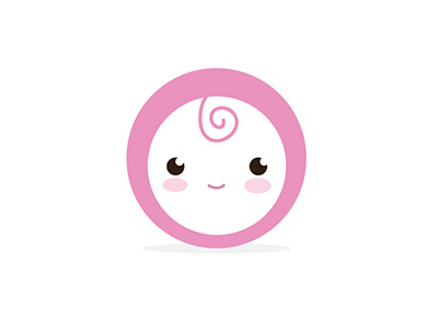 Baby branding baby branding cute flat icon logo pink