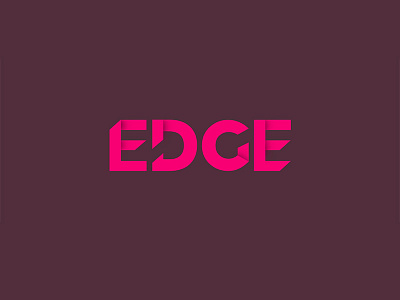 Edge Logo 3d branding edge edges folded type hot pink pink shadow shadow font sharp