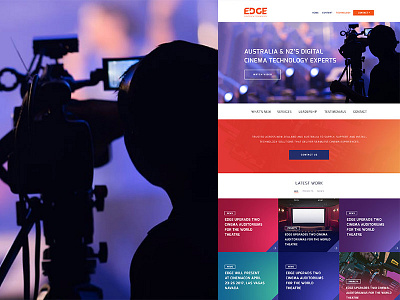 Edge Tech bold bright clean edge film gradient layout portfolio technology ui web design