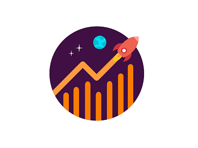 Sales finance galaxy icon illustration planet ranking rocket sales space table web icons