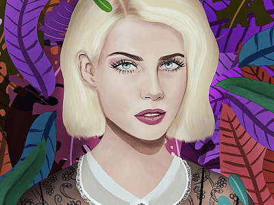 Portrait of Lucy Boynton beauty digital art eyes face fashion illustration ipad pro portait procreate