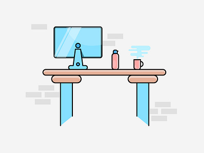 Desktop workspace 2d animation app art branding character clean flat icon identity illustration illustrator ios lettering logo minimal mobile typography ui vector