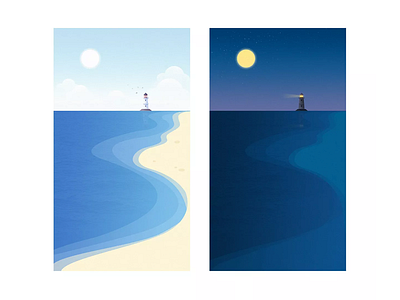 Lighthouse beach blue day lighthouse night sea sun