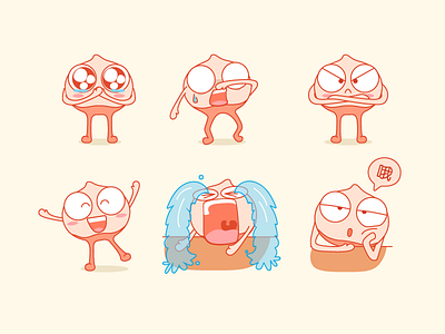 Stickers cartoon design expression illustration nut ui