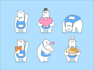 polar bear blue cartoon design illustration image polar bear