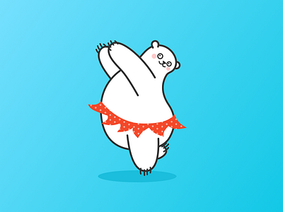 Polar bear bear cartoon dancing design illustration polar bear