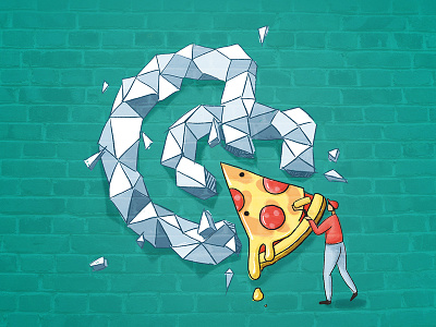 logo&pizza design illustration logo pizza