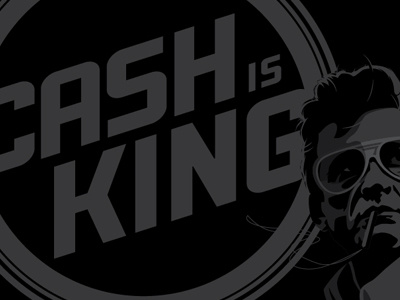 Cash illustration johnny cash man in black type