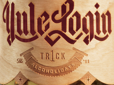 Yule alcoholidays etching laser cut packaging type wood