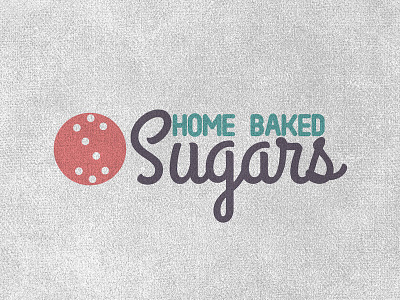 Home Baked Sugars Logo bakery baking boutique cookie gray logo pink shop turquoise
