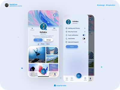 Daily UI - 006/007 - User Profile & Settings app dailyui design figma graphic design instagram remake socialapp ui ui ux uidesign uiuxdesign