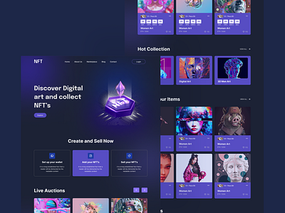 NFT's Landing Page Design art digital art discover digital art nft nft landing page design nfts nfts digital art