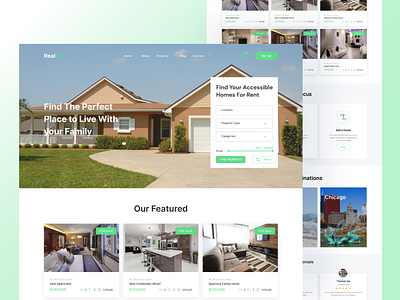 Real Estate Landing Page estate figma landing page landing page design real real estate real estate design real estate landing page ui ui design uiux web design website design