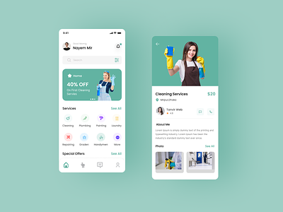 Cleaning Service App app app design cleaning app cleaning service cleaning service app home cleaning app mobile app mobile app design ui design