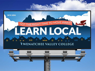 Learn Local Billboard billboard college illustration miss veedol saddle rock valley wenatchee wvc